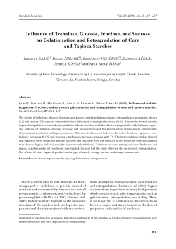 Influence of Trehalose, Glucose, Fructose, and Sucrose on