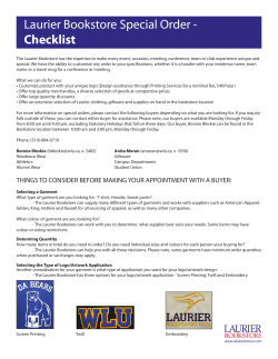 the Special Order Check List
