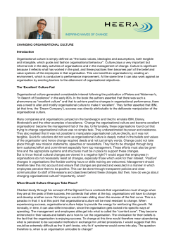 Changing Organisational Culture - Heera Training and Management