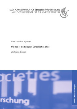 The Rise of the European Consolidation State - Max-Planck