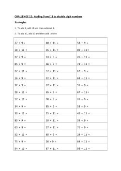 CHALLENGE 12: Adding 9 and 11 to double digit numbers