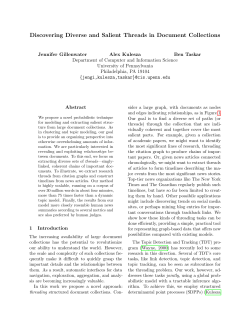 Discovering Diverse and Salient Threads in Document