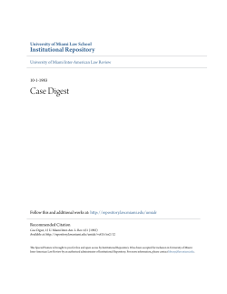 Case Digest - University of Miami School of Law Institutional