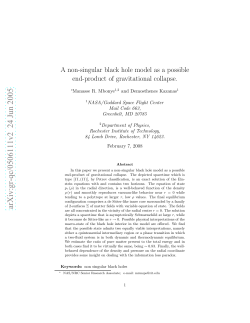 A non-singular black hole model as a possible end