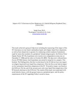 Impact of EU`S Decisions on Euro-Skepticism of a Turkish Religious