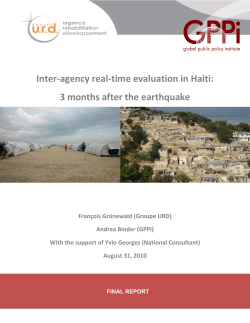 Inter-agency real-time evaluation in Haiti