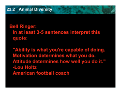 23.2 Animal Diversity - Clinton Public Schools