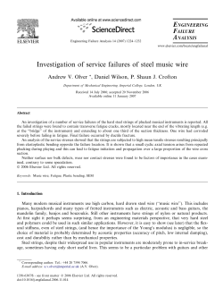 Investigation of service failures of steel music wire