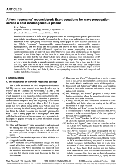 Alfven `resonance` reconsidered: Exact equations for wave
