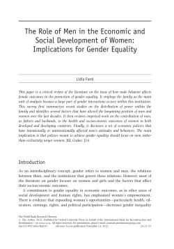 The Role of Men in the Economic and Social