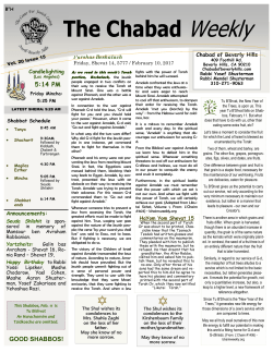 The Chabad Weekly - Chabad of Beverly Hills