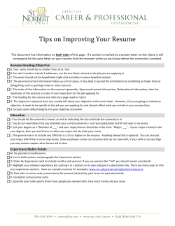 Tips on Improving Your Resume
