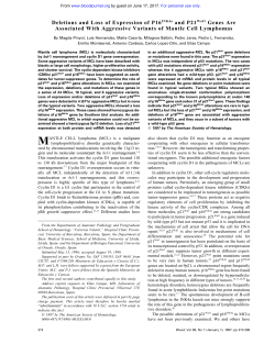 Deletions and Loss of Expression of P16INK4a and