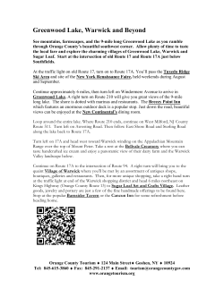Greenwood Lake, Warwick and Beyond