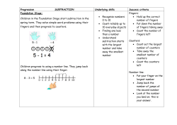 Progression SUBTRACTION Underlying skills Success criteria