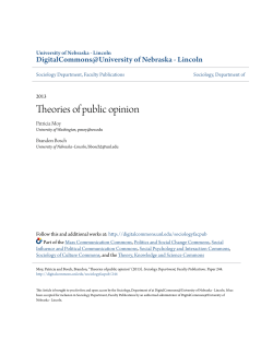 Theories of public opinion - DigitalCommons@University of
