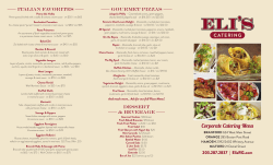 Corporate Catering Menu
