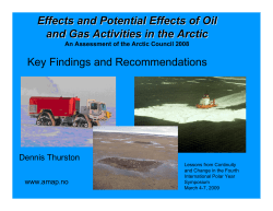 Effects and Potential Effects of Oil and Gas Activities in the Arctic An