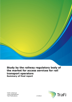Study by the railway regulatory body of the market for access