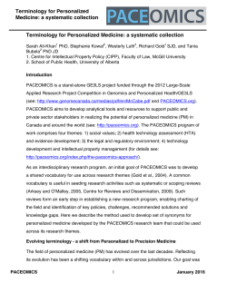 Terminology for personalized medicine: background