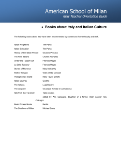 Books about Italy and Italian Culture