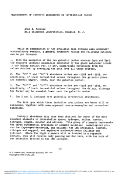 MEASUREMENTS OF ISOTOPIC ABUNDANCES IN