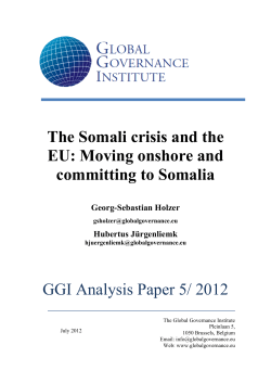 The Somali Crisis and the EU: Moving Onshore and Committing to