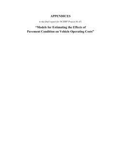 Appendices to Accompany NCHRP Report 720