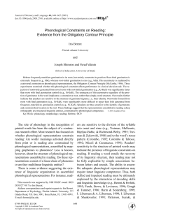Phonological constraints on reading