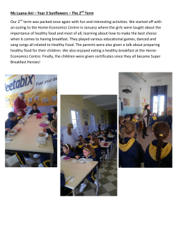 Ms Luana Ani &ndash; Year 3 Sunflowers &ndash; The 2 Term Our 2 term was