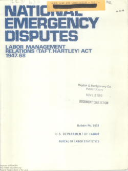 National Emergency Disputes: Labor Management Relations (Taft