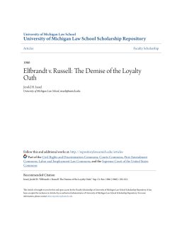Elfbrandt v. Russell: The Demise of the Loyalty Oath
