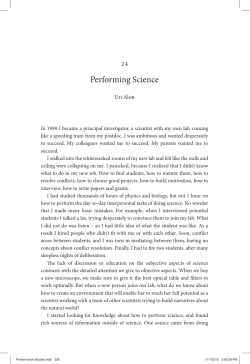 Performance Studies.indb - Weizmann Institute of Science