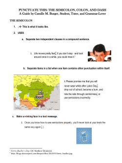 PUNCTUATE THIS: THE SEMICOLON, COLON, AND DASH A