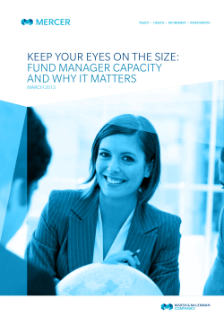 Keep Your eYes on the size: Fund Manager CapaCitY