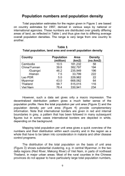 Population numbers and population density