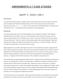 AMENDMENTS 4-7 CASE STUDIES MAPP V. OHIO (1961)
