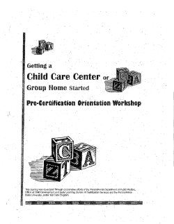 Getting a Child Care Center or Group Home Started