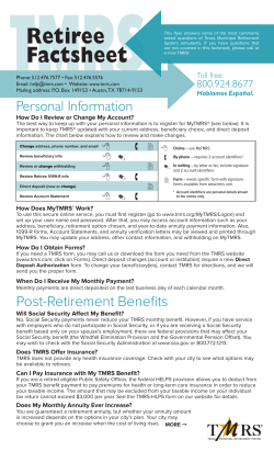 Retiree Factsheet - Texas Municipal Retirement System