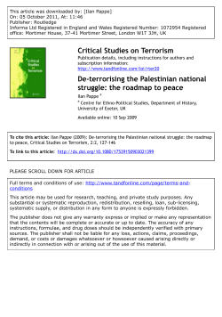 De-terrorising the Palestinian national struggle: the