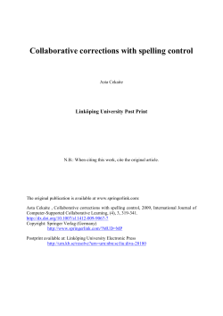 Collaborative corrections with spelling control