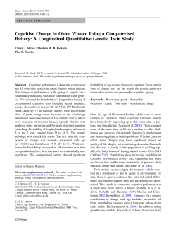 Cognitive Change in Older Women Using a Computerised Battery: A