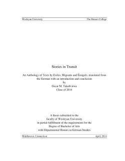 Stories in Transit An Anthology of Texts by Exiles