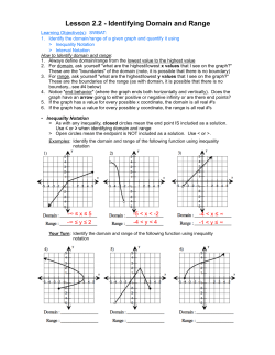 Lesson 2.2 - Identifying Domain and Range
