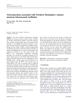 Teleconnections associated with Northern Hemisphere summer