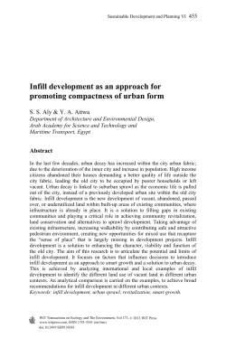 Infill development as an approach for promoting