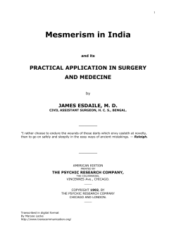 Mesmerism in India, and its practical application