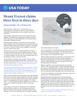 Mount Everest claims three lives in three days