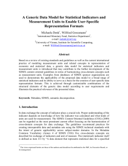 A Generic Data Model for Statistical Indicators and Measurement