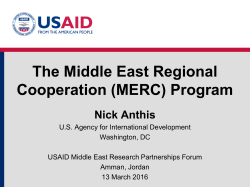 The Middle East Regional Cooperation (MERC) Program